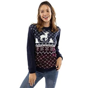 Alone – Renne et Forêt – Pull de Noël pour Homme