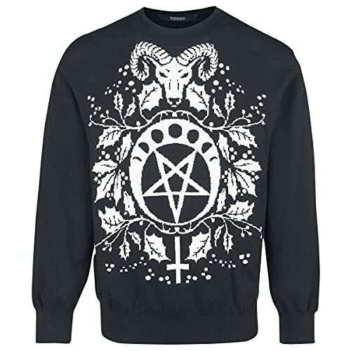 Bad Santa – Pentacle, Bouc et Cycle Lunaire – Pull de Noël Homme