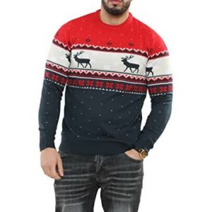Ballade 2 rennes – Pull Norvégien- Pull Noël Homme