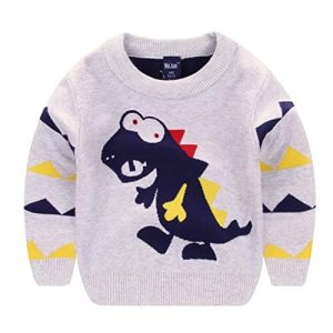 Bébinou T Rex de Noël – t-rex, bébé, gris – Pull de Noël Enfant / Bébé