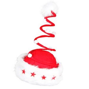 Bonnet de Père-Noël à ressort – Accessoires de noël – rouge