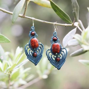 Boucles d&rsquo;oreilles avec perle en ambre recyclé – ALMA