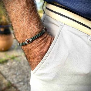Bracelet homme jonc avec pierres naturelles – FLORIAN