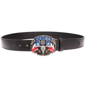 Ceinture Cow-Boy Réglable en Similicuir avec Boucle Tête de Taureau en Métal