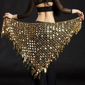 Ceinture Danse Orientale de Style Filet avec Pièces en Polyester