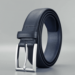 Ceinture Femme Bleu Marine Style Décontracté en Simili Cuir