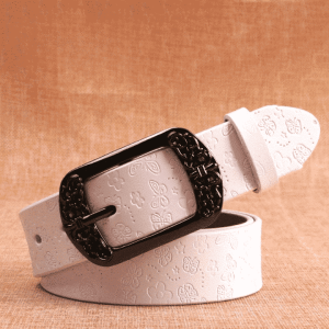 Ceinture Femme Tendance avec Motif Floral en Cuir