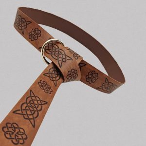 Ceinture Médiévale Style Vintage avec Motif Viking en Simili cuir