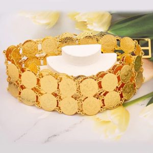 Ceinture or avec double rangé de cercles travaillé