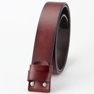 Ceinture Sans Boucle en Cuir Style Lisse