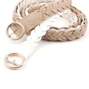 Ceinture tressée avec boucle dorée