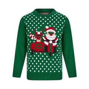 Christmas bikers – Rodolphe, papa noël, vert – Pull de Noël Enfant / Bébé