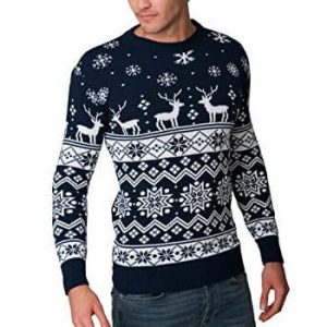 Classique 70 – Rennes et Flocons de Neige – Pull Noël Homme