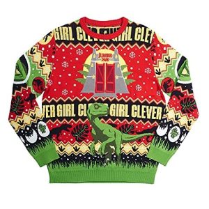 Raptor Festif – Broderie « Clever Girl » – Pull de Noël Jurassic Park Unisexe