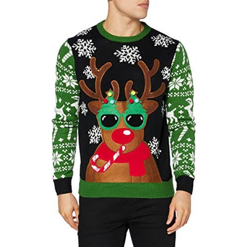 Cool le Renne – Rodolphe et Sucre d’Orge – Pull de Noël