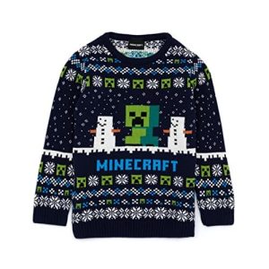Creeper et snowman – Minecraft, noir – Pull de Noël Enfant / Bébé