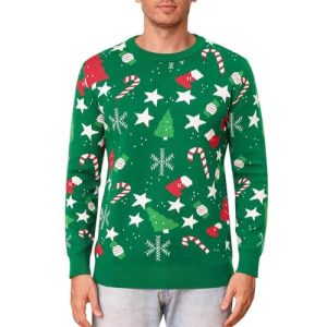 De l’Avant-Vers l’Arrière – Pull Noël Vert – Tricot Homme