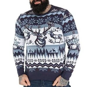 Festif et Fougueux – Pull Noël Enjolivé de Rennes – Pull Joyeux Noël