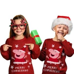 Peppa Festive – Design Joyeux Peppa Pig – Pull de Noël pour Enfant