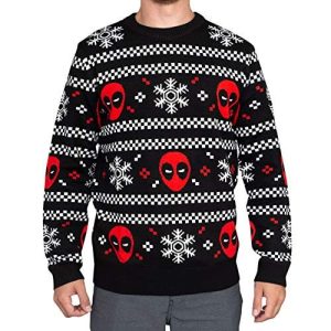Flocons Têtues – Pull noël Deadpool – Femme