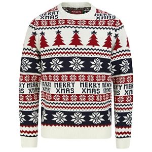 Frise de Noël – Motif Merry Xmas  – Pull Noël Homme