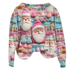 Frissons Arctiques – Père-Noël Majestueux en Tricot – Pull de Noël Confortable