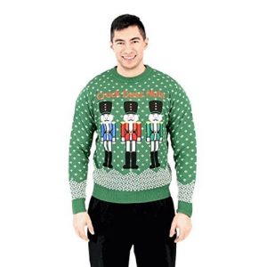 Garde à vous – « Cruck deez nuts » – Jouet en bois vintage – Pull Kitsch de noël – Vert