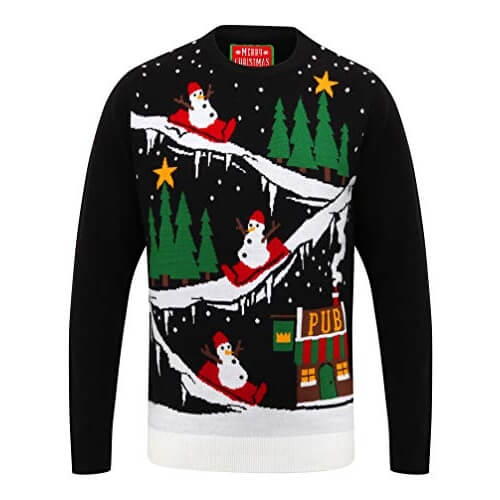 Glissade de Noël – Pull de Noël avec Bonhomme de Neige – Image 2