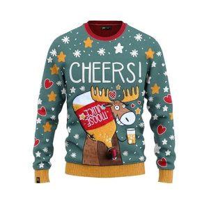 Jacuzzi de Noël – Pull Rouge Festif avec Bière – Pull de Noël Unisexe Lumineux