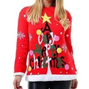 Je suis le Sapin – Very Merry Christmas – Pull de Noël Pompons