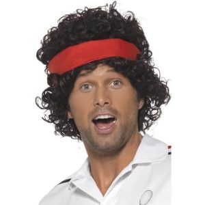 John – Perruque Homme Joueur Tennis 1990 – Cheveux Mi-Long