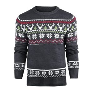 Joue-la Cool en Gris – Pull au Style Classique Tricoté – Pull de Noël pour Homme