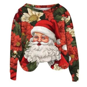 Joyeuse Escale Polaire – Imprimé Noël Rigolo – Pull Moche Douillet pour Femme