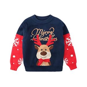 Joyeux baby Rodolphe – Renne « Merry Christmas » – Pull de Noël Enfant / Bébé