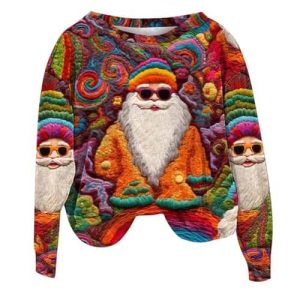 Lutin Farceur – Avec Pompon Vert et Rouge – Pull de Noël Moche