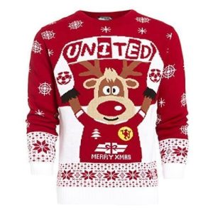 Manchester United – Pull de Noël Football Rouge – Pull de Noël Homme