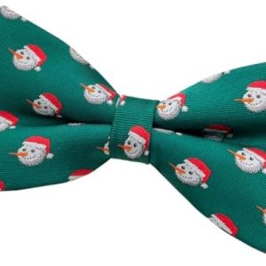 Nœud papillon pré-noué Joyeux Bonhomme de neige tissé – Accessoires de noël – rouge