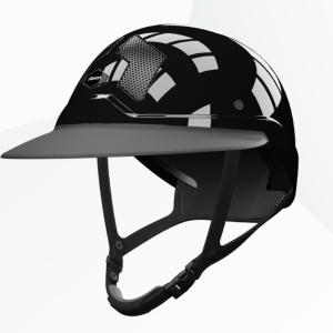 Casque d’équitation Flex-On Armet Angel Star Noir – Coque L, jugulaire noire et design haut de gamme signé Garrigos Design