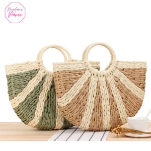 Grand Sac Tissé Demi-Lune