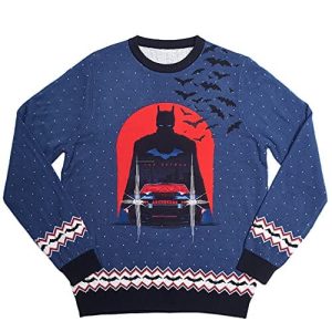 Nuit de Gotham – Pull Batman Brodé – Pull de Noël Unisexe