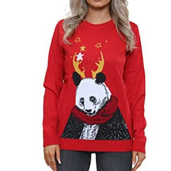 Panda Noël – Renifleur étoilé – Pull Noël Femme – Image 2