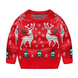 Rennes boudeurs – rennes, motif, rouge -Pull de Noël Enfant / Bébé