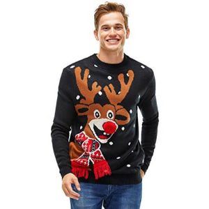 Rodolphe Au Gros Nez – Écharpe Jacquard – Pull de Noël Homme