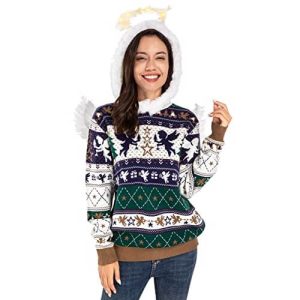 Roi du Kitsch – Pull Rouge avec Renne Lumineux – Pull de Noël Unisexe