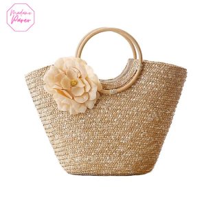 Sac Fourre-Tout Tissé et Fleuri