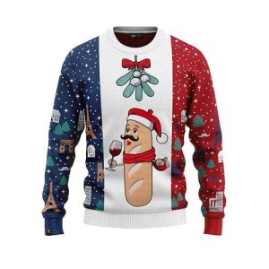 Illuminez Noël – Pull Rouge avec Sapin Lumineux – Pull de Noël Moche pour Femme