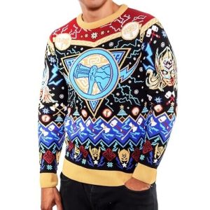 Super Marvel – Thor en Rouge Festif – Pull de Noël Unisexe