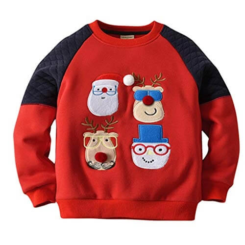 Tapissage – Père-Noël, Rennes, Bonhomme de Neige & Pompom – Pull Noël Bébé – Image 2
