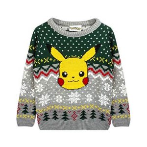 Tête Électrique – Visage de Pikachu – Pull de Noël Pokemon