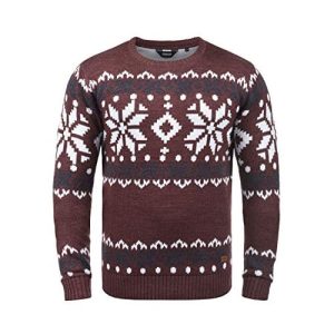 vin chaud de Noël- Pull lasagne, marron, bleu- Pull Noël Homme